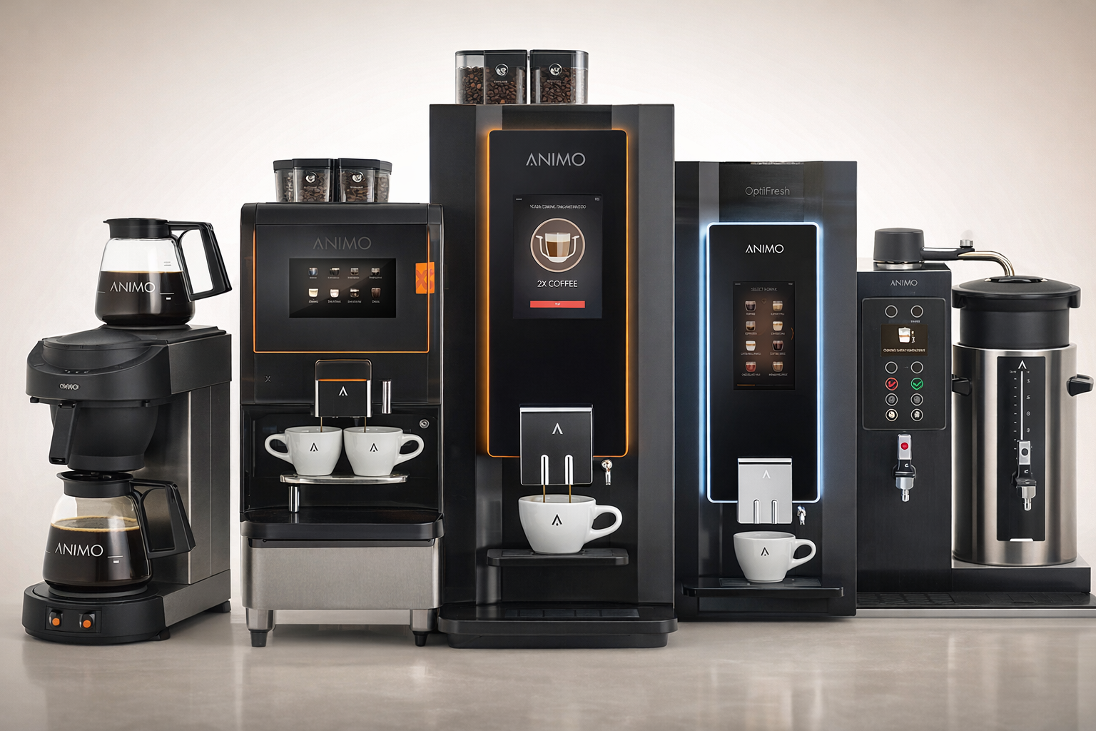 Kaffemaskiner og trakteutstyr fra Animo